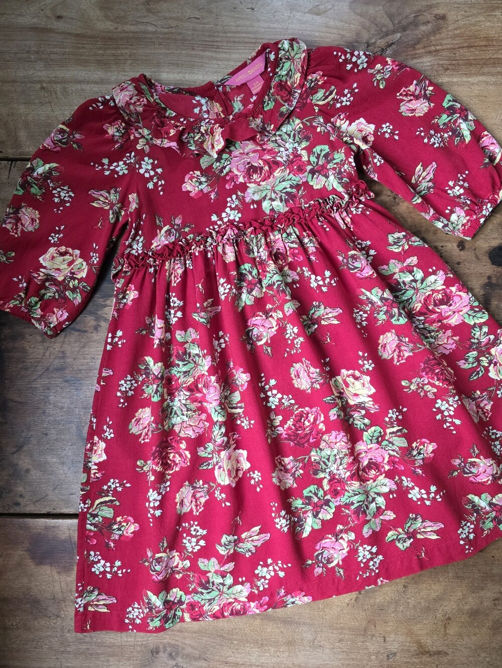 April Cornell Prairie Girl Dress – Girls Size ¾ - Red Floral